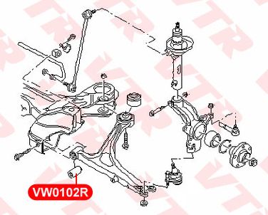 VTR VW0102R Сайлентблок нижнего рычага передней подвески, передний - 2