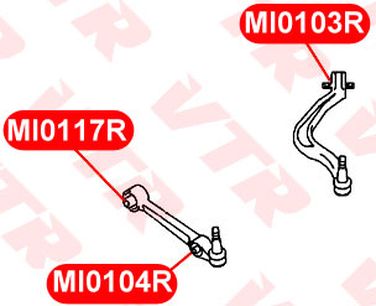 VTR MI0104R Сайлентблок рычага передней подвески, передний - 2