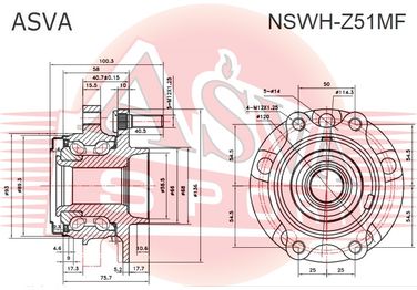 Asva NSWH-Z51MF Ступица колеса с ABS 3,5 | перед прав/лев | - 2