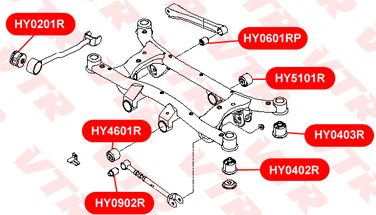 VTR HY0403R Сайлентблок балки задней подвески - 2