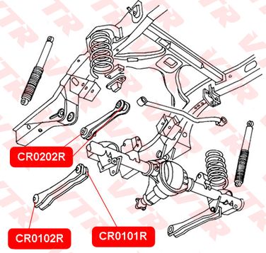 VTR CR0102R Сайлентблок нижнего рычага задней подвески, передний - 2