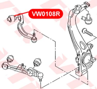 VTR VW0108R Сайлентблок нижнего рычага передней подвески - 3