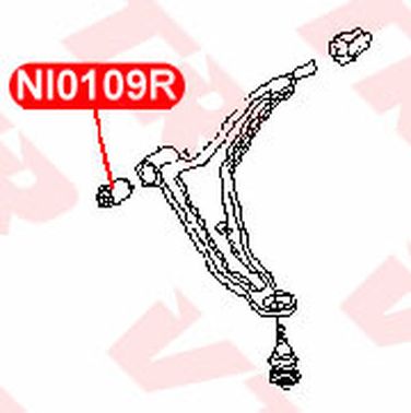 VTR NI0109R Сайлентблок нижнего рычага передней подвески, передний - 2