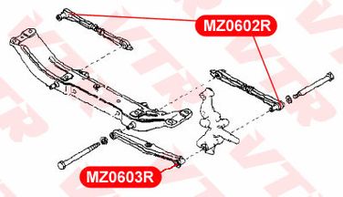 VTR MZ0603R Сайлентблок передней поперечной тяги задней подвески, наружный - 2