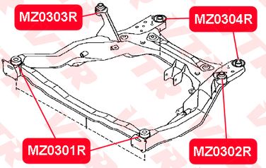 VTR MZ0304R Сайлентблок подрамника передней подвески, передний - 2