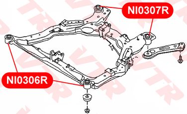 VTR NI0306R Сайлентблок подрамника передней подвески, передний - 2