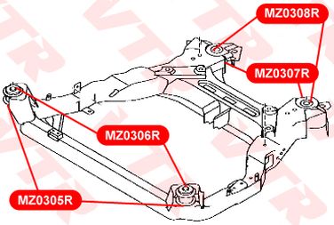 VTR MZ0306R Сайлентблок подрамника передней подвески, передний,сверху - 2