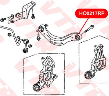 VTR HO0217RP Полиуретановый сайлентблок верхнего рычага задней подвески, наружный - 2