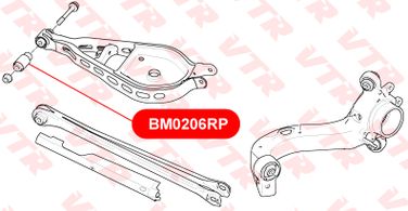 VTR BM0206RP Полиуретановый сайлентблок верхнего рычага задней подвески - 3