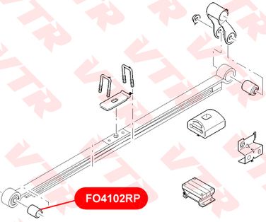 VTR FO4102RP Полиуретановый сайленблок задней рессоры, передний - 3