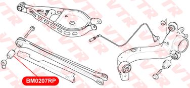 VTR BM0207RP Полиуретановый сайлентблок нижнего рычага задней подвески - 2
