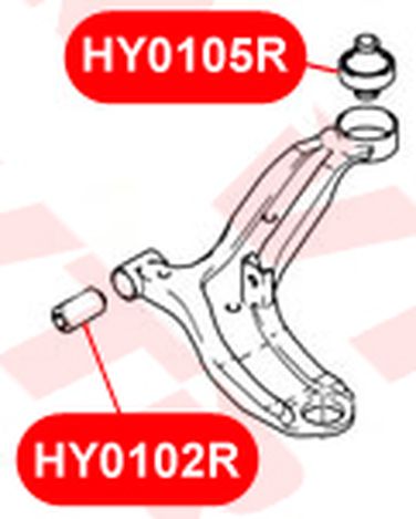 VTR HY0105RP Полиуретановый сайлентблок нижнего рычага передней подвески, задний - 2