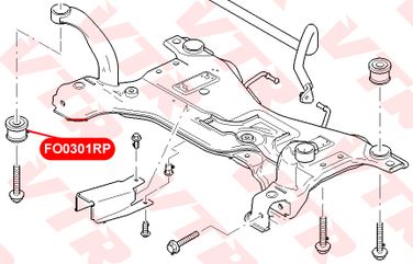VTR FO0301RP Полиуретановый сайлентблок подрамника передней подвески - 2