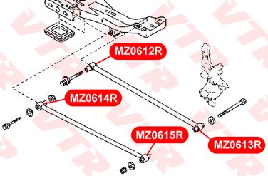 VTR MZ0612RP Полиуретановый сайлентблок поперечного рычага задней подвески, внутренний - 2