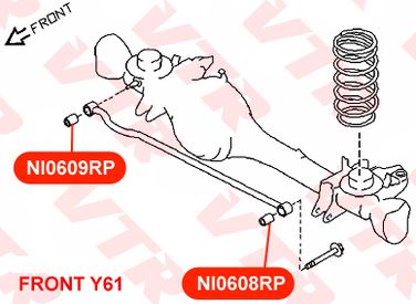 VTR NI0609RP Полиуретановый сайлентблок поперечной тяги передней и задней подвесок - 3