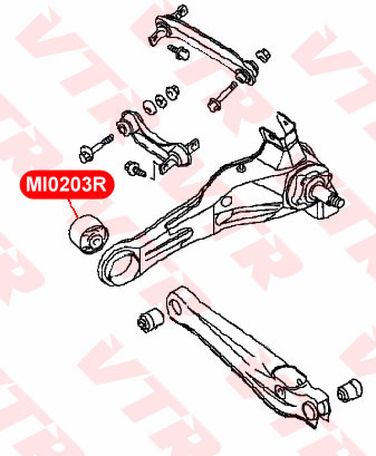 VTR MI0203RP Полиуретановый сайлентблок продольного рычага задней подвески, передний - 2