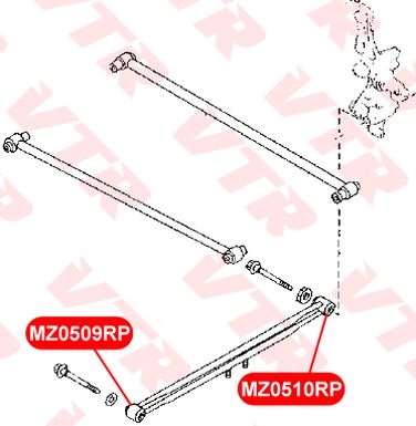 VTR MZ0509RP Полиуретановый сайлентблок продольной тяги задней подвески, передний - 2