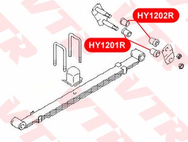 VTR HY1202RP Полиуретановый сайлентблок рессоры задней подвески (длинный) - 2