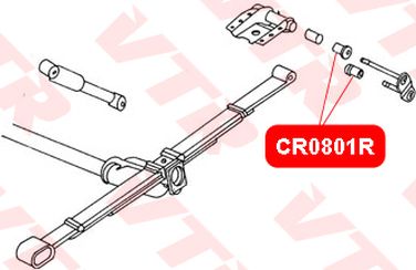 VTR CR0801RP Полиуретановый сайлентблок рессоры задней подвески, задний - 2