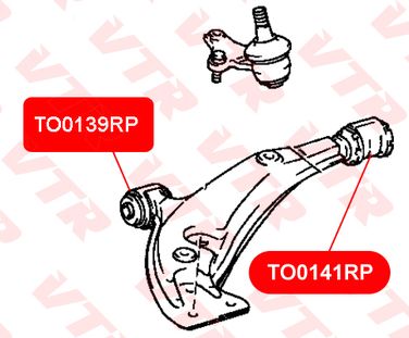 VTR TO0139RP Полиуретановый сайлентблок рычага передней подвески, передний - 2
