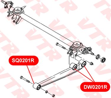 VTR SQ0201R Сайлентблок продольного рычага задней подвески, передний - 3