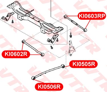 VTR KI0506R Сайлентблок продольной тяги задней подвески, передний - 2