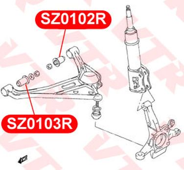 VTR SZ0102R Сайлентблок рычага передней подвески, задний - 2