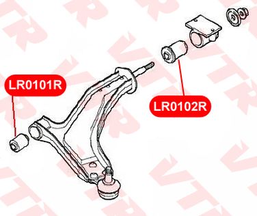 VTR LR0102R Сайлентблок рычага передней подвески, задний - 2