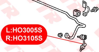 VTR HO3005S Тяга стабилизатора задней подвески, левая - 2
