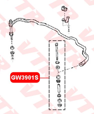 VTR GW3901SP Тяга стабилизатора передней подвески (полиуретан) - 2