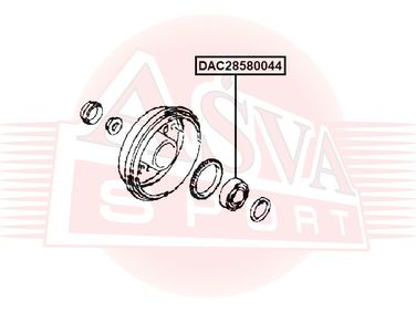 Asva DAC28580044 Подшипник ступицы колеса (комплект) | зад прав/лев | - 2