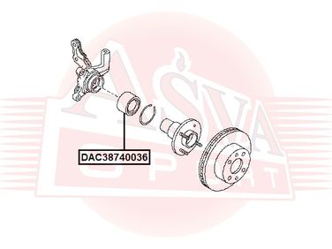Asva DAC38740036 Подшипник ступицы колеса (комплект) | перед прав/лев | - 2