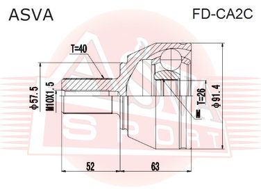 Asva FD-CA2C Шрус внешний | перед прав/лев | - 2