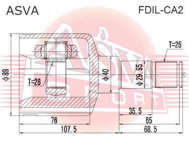 Asva FDIL-CA2 Шрус внутренний | перед лев | - 2