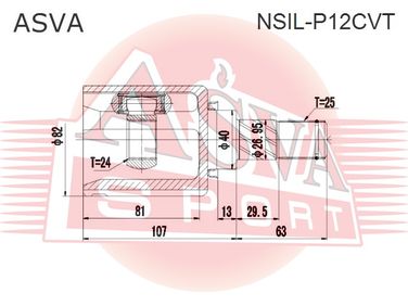 Asva NSIL-P12CVT Шрус внутренний | перед лев | - 2