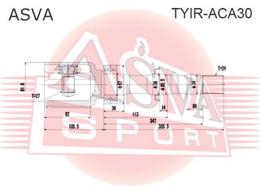 Asva TYIR-ACA30 Шрус внутренний (OEM-исполнение) | перед прав | - 2