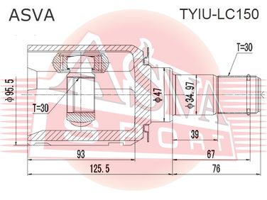 Asva TYIU-LC150 Шрус внутренний | перед прав/лев | - 2