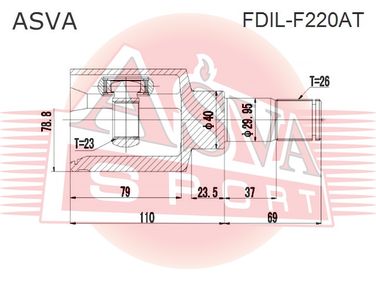 Asva FDIL-F220AT Шрус внутренний | перед лев | - 2