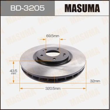 Masuma BD3205 Диск тормозной | перед | - 1