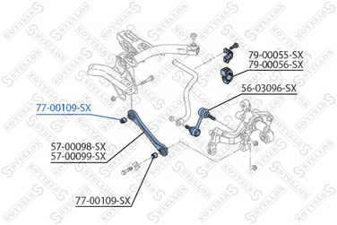 Stellox 77-00109-SX С/б продольного рыч. Audi A3 03> | зад прав/лев | - 2