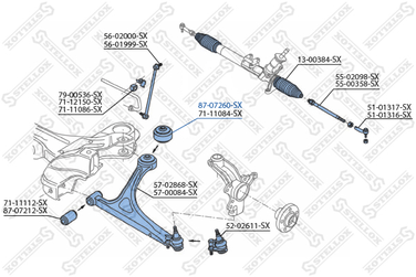 Stellox 87-07260-SX С/б рычага зад. Audi a3/tt, VW Golf 98> | прав/лев | - 1