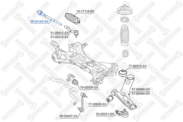 Stellox 55-00185-SX Тяга рул. л.+п. Hyundai Tucson ix35 09> | перед лев | - 1