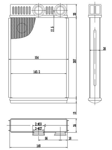 SAT ST-CH09-395-0 Радиатор отопителя - 2