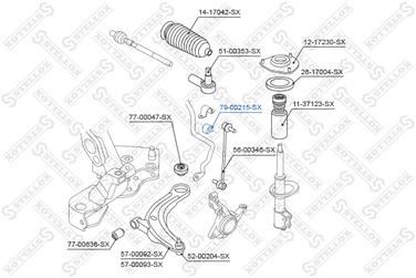 Stellox 79-00215-SX Втулка стабилизатора передн. Mitsubishi | прав/лев | - 1