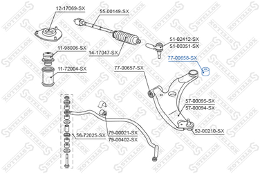 Stellox 77-00658-SX С/б перед.рычага зад. Mitsubishi Lancer | прав/лев | - 1
