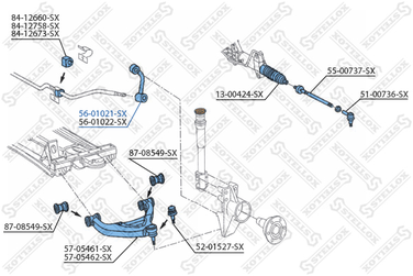 Stellox 56-01021-SX Тяга стаб.пер л. MB Sprinter/VW LT 28/l | перед лев | - 3