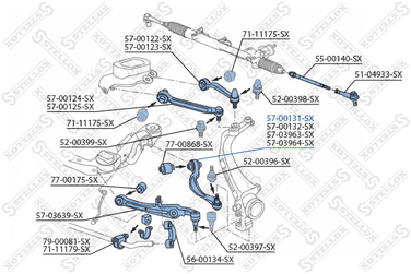 Stellox 57-00131-SX Рычаг нижн. зад. л. Audi A6 all 04> | лев | - 1