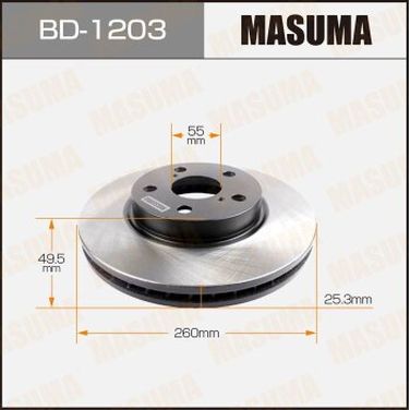 Masuma BD-1203 Диск тормозной | перед | - 1