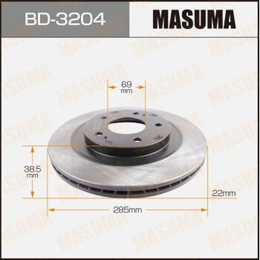 Masuma BD-3204 Диск тормозной | перед | - 1