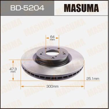 Masuma BD-5204 Диск тормозной | перед | - 1